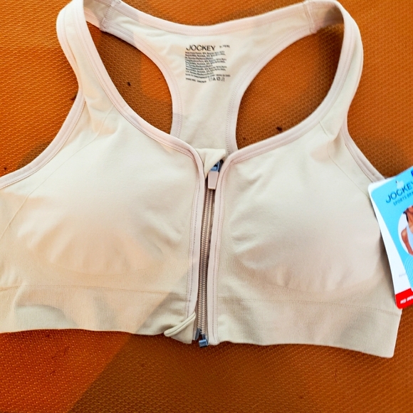 Jockey Other - Jockey Beige Zip Front Sports Bra, Size XL